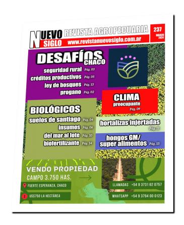 Tapa de la Revista Agropecuaria Nuevo Siglo Marzo 2024